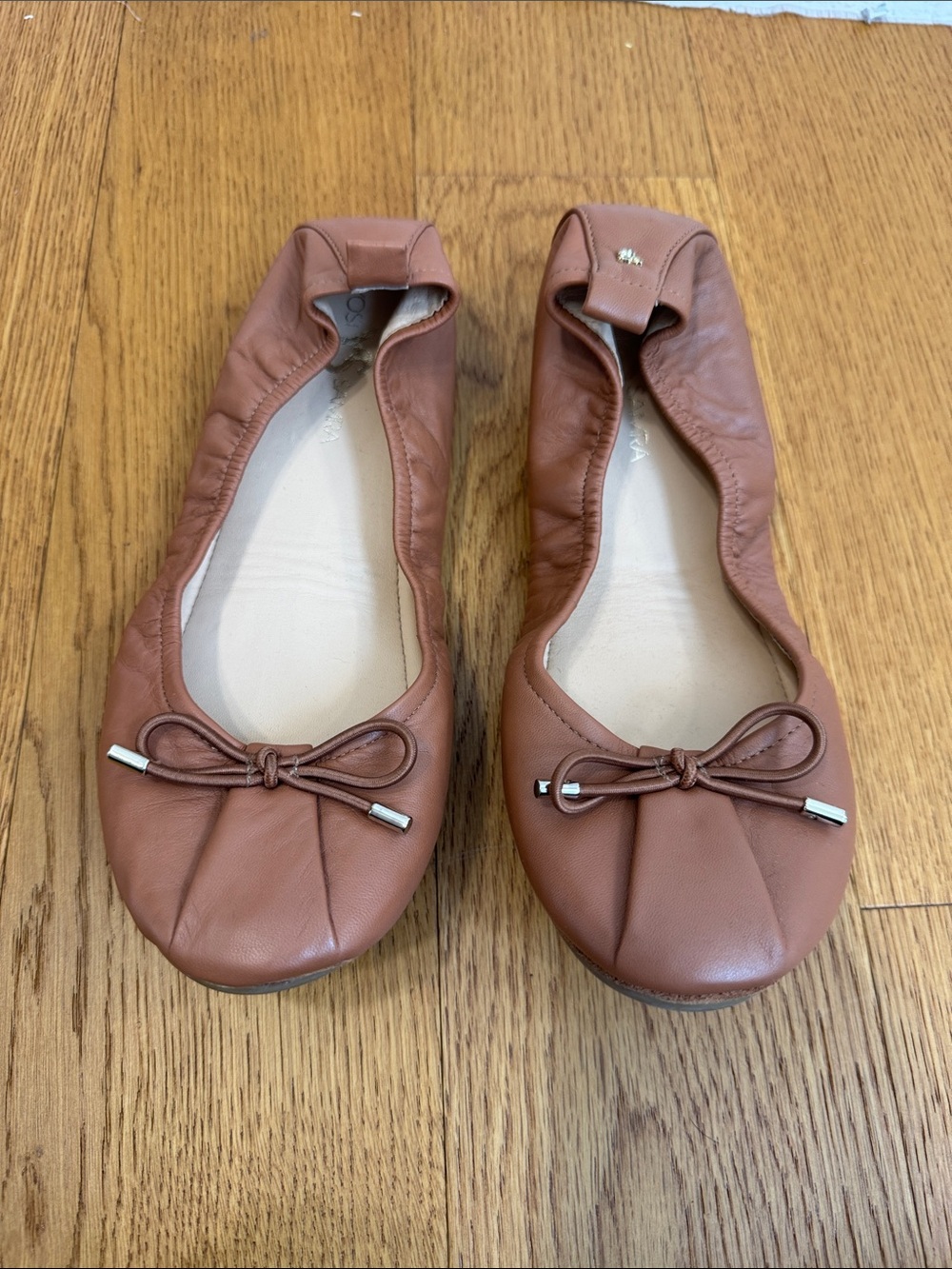 Brown Leather Ballet Flats Women's Yosi Samra Foldable Ballet size 10 Sheila